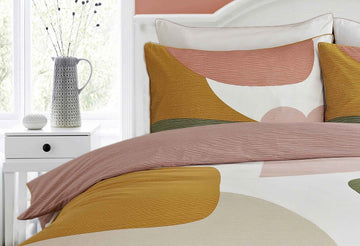 Block Duvet Cover Piped Edge Quilt Mustard Yellow Double
