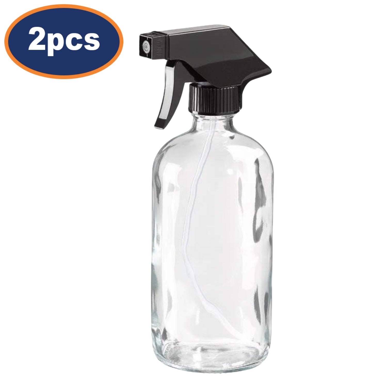 2Pcs 480ml Clear Glass Pump Action Spray Bottle