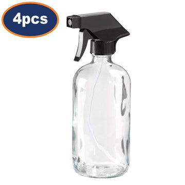 4Pcs 480ml Clear Glass Pump Action Spray Bottle