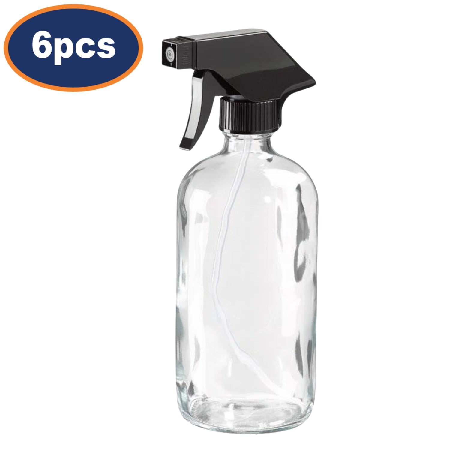 6Pcs 480ml Clear Glass Pump Action Spray Bottle