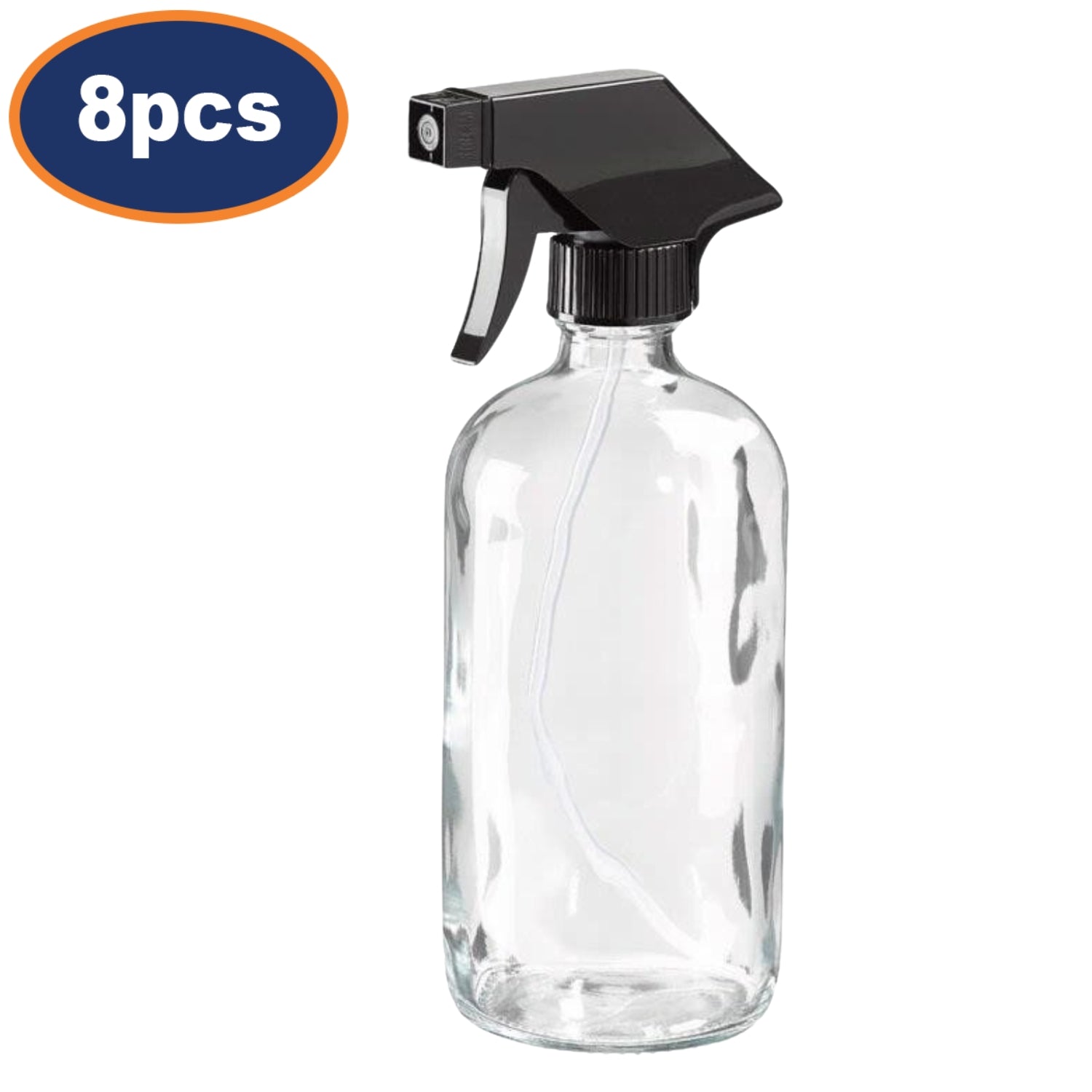 8Pcs 480ml Clear Glass Pump Action Spray Bottle