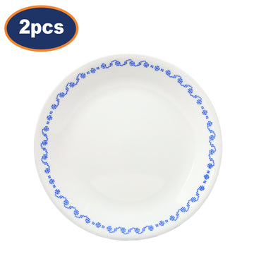 2Pcs Corelle 22cm Cross Stitch Blue Vitrelle Glass Plate
