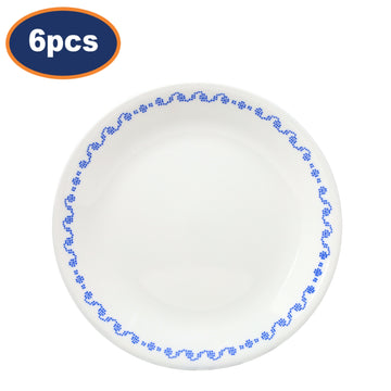 6Pcs Corelle 22cm Cross Stitch Blue Vitrelle Glass Plate