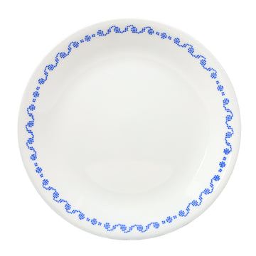 Corelle 22cm Cross Stitch Blue Vitrelle Glass Plate
