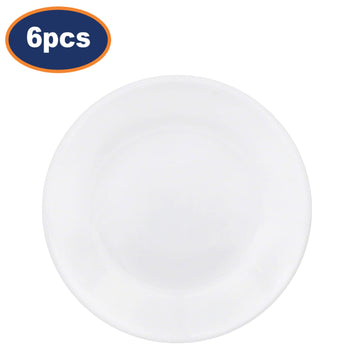6Pcs Corelle Plate Vitrelle Glass 17cm Winter Frost White Microwave Dishwasher Safe