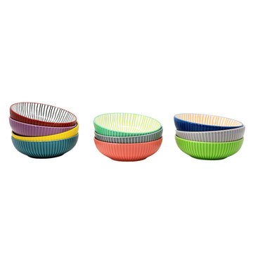 14cm Multicolour 10-Piece Stoneware Bowl Set