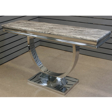 Grey Marble Top Console Table