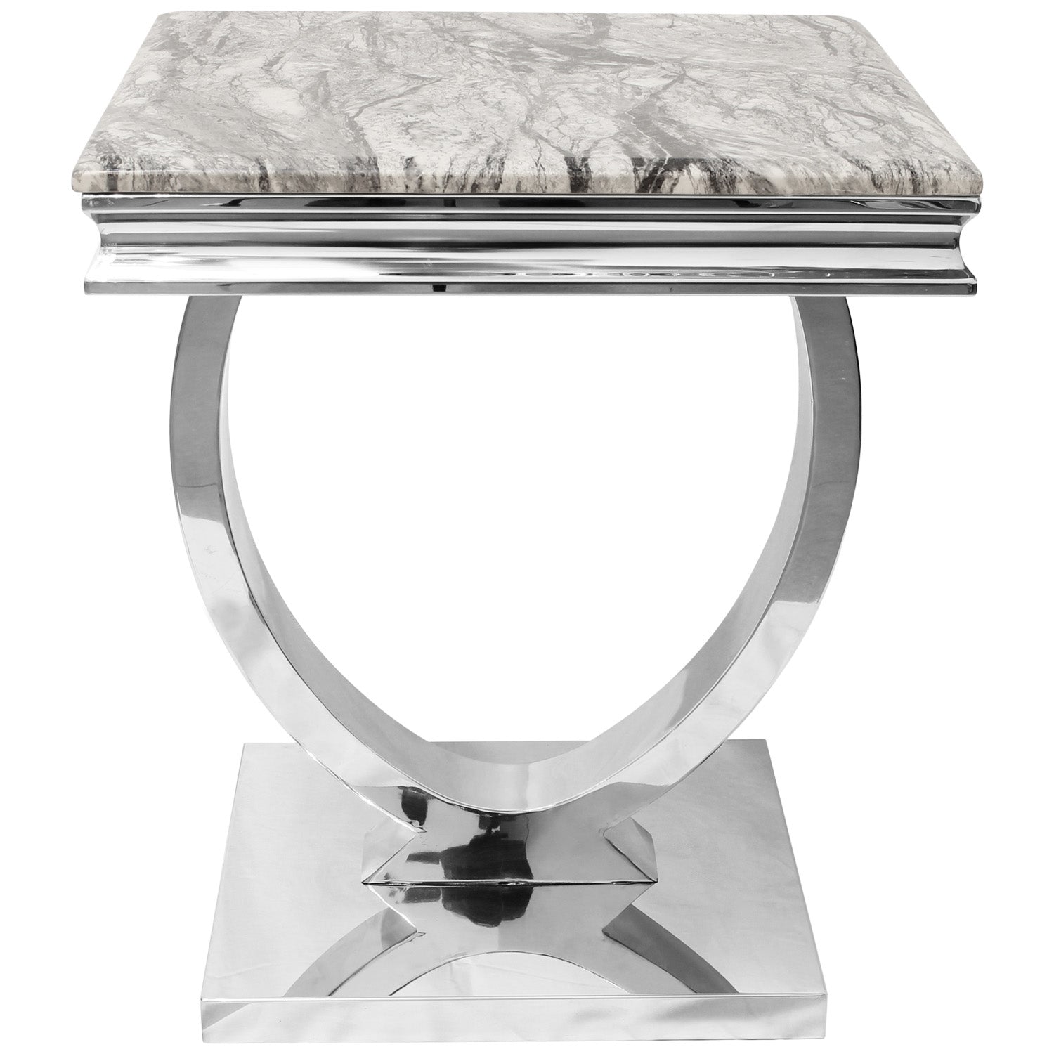 Grey Marble Top Side Table
