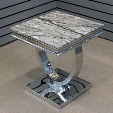 Grey Marble Top Side Table