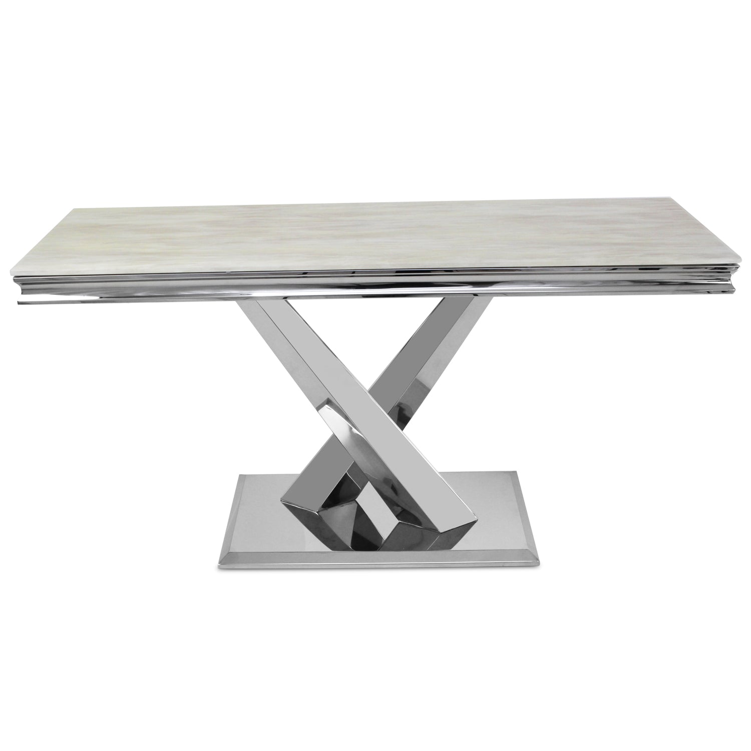 Cream Marble Top Console Table