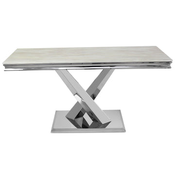 Cream Marble Top Console Table