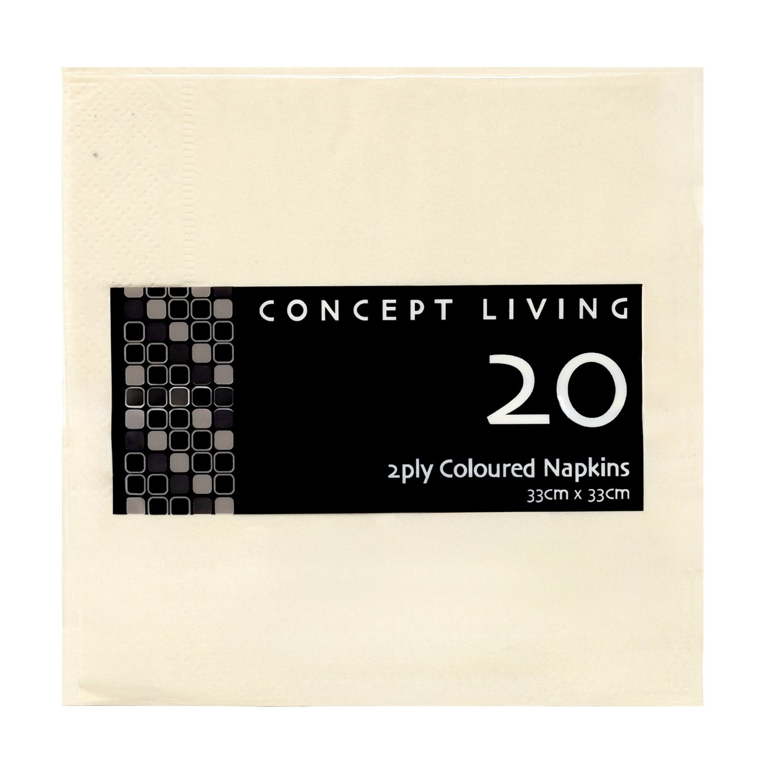 Concept Living 24 Packs of 20 Napkins 2ply Cream Coloured Napkins