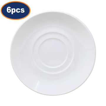 6Pcs 15cm Fully Vitrified Ceramic Saucer