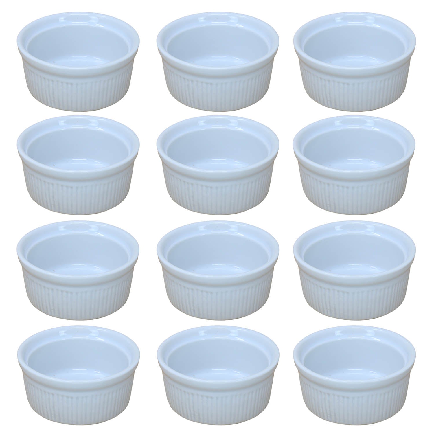 12Pcs 8cm Round Ceramic Ramekin Set