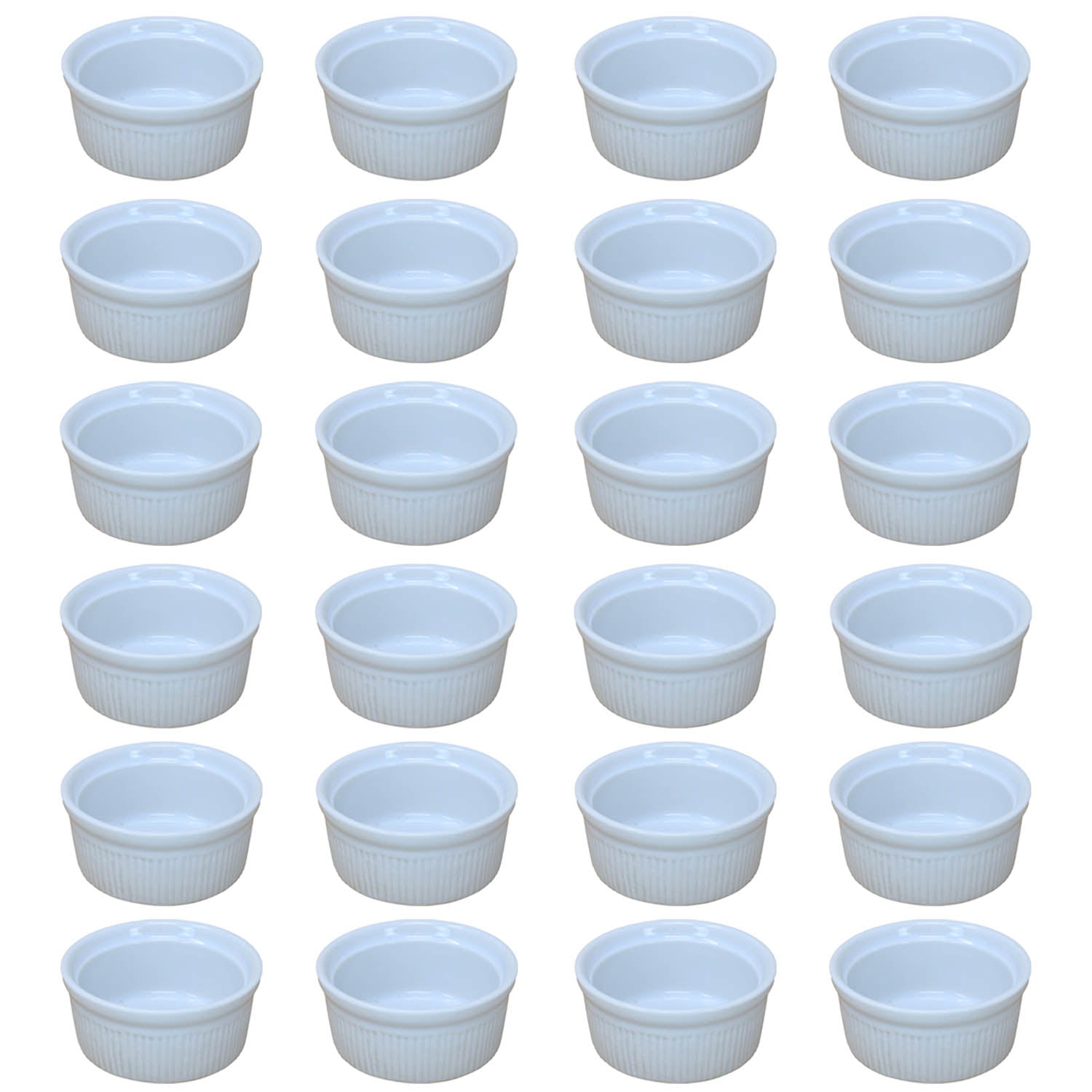 24Pcs 8cm Round Ceramic Ramekin Set