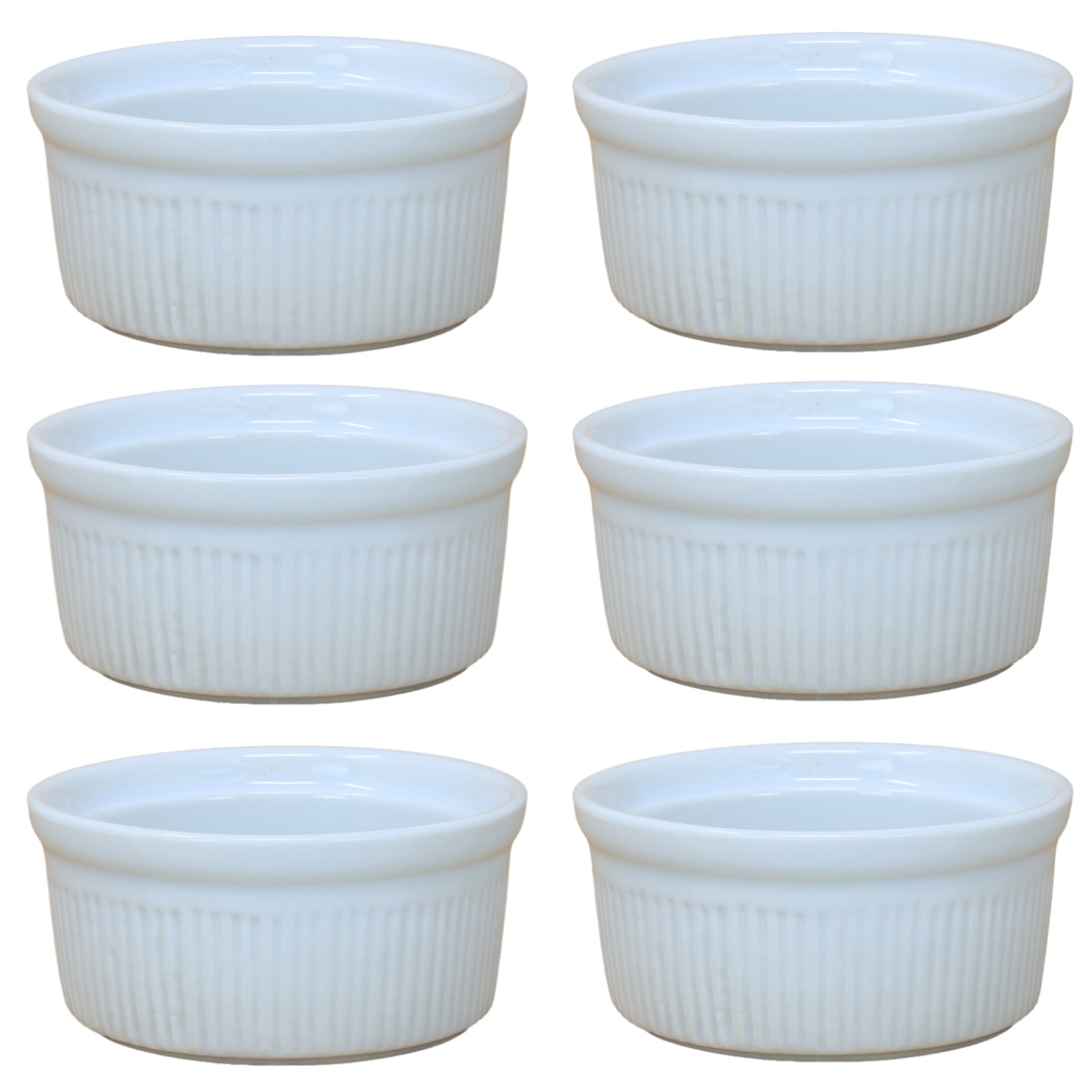6Pcs 8cm Round Ceramic Ramekin Baking Cups Set