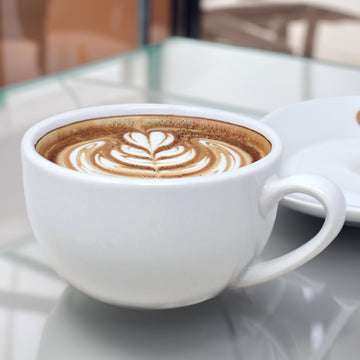 8Pcs 270ml White Porcelain Large Cappuccino Cups