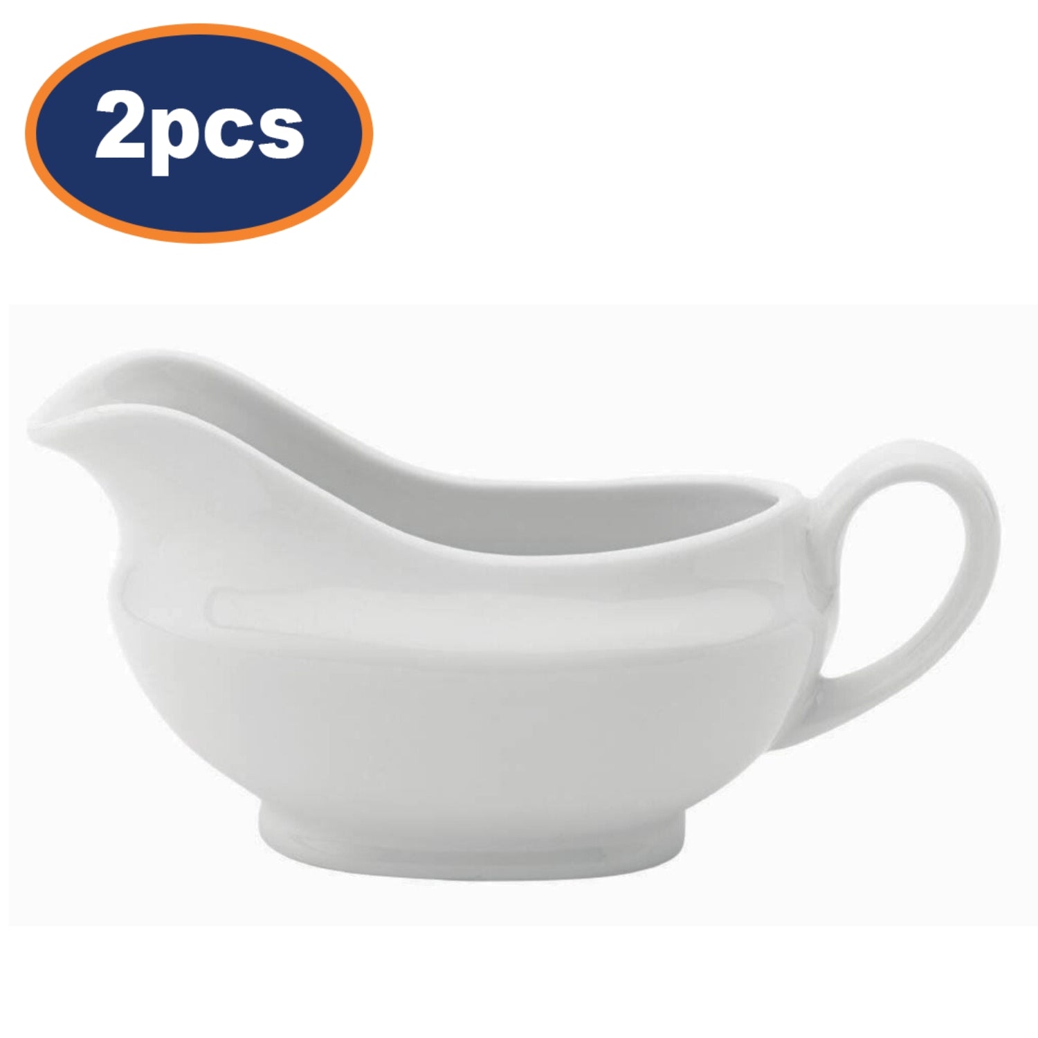 2Pcs 120ml Small White Porcelain Gravy Boat