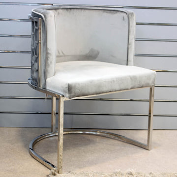 Grey Fabric Dining Sofa Chair