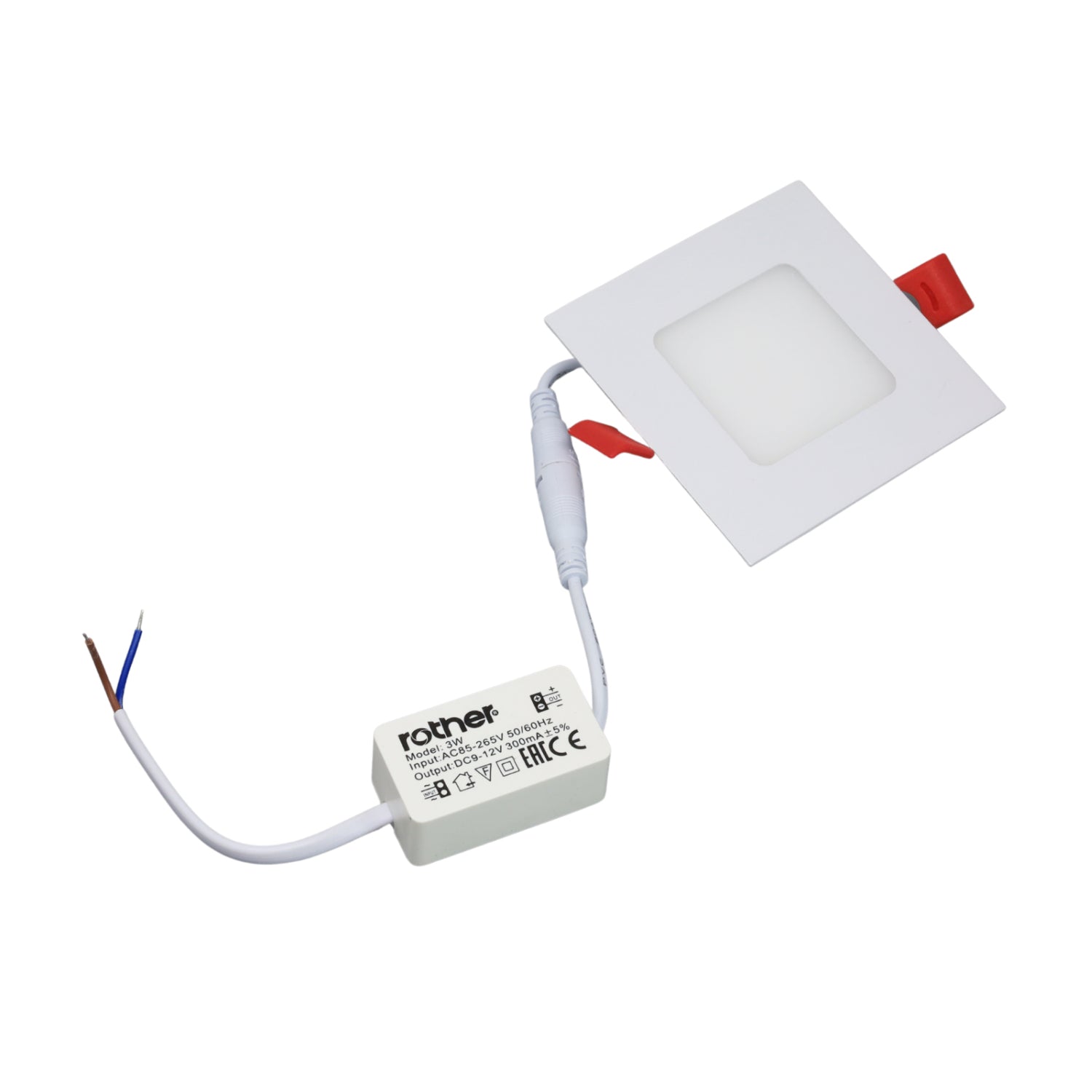 Rother Square 3W LED Recessed Panel Light