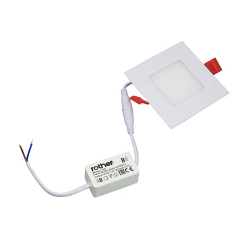 Rother Square 3W LED Recessed Panel Light
