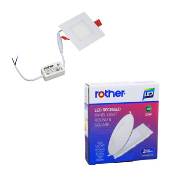 Rother Square 3W LED Recessed Panel Light