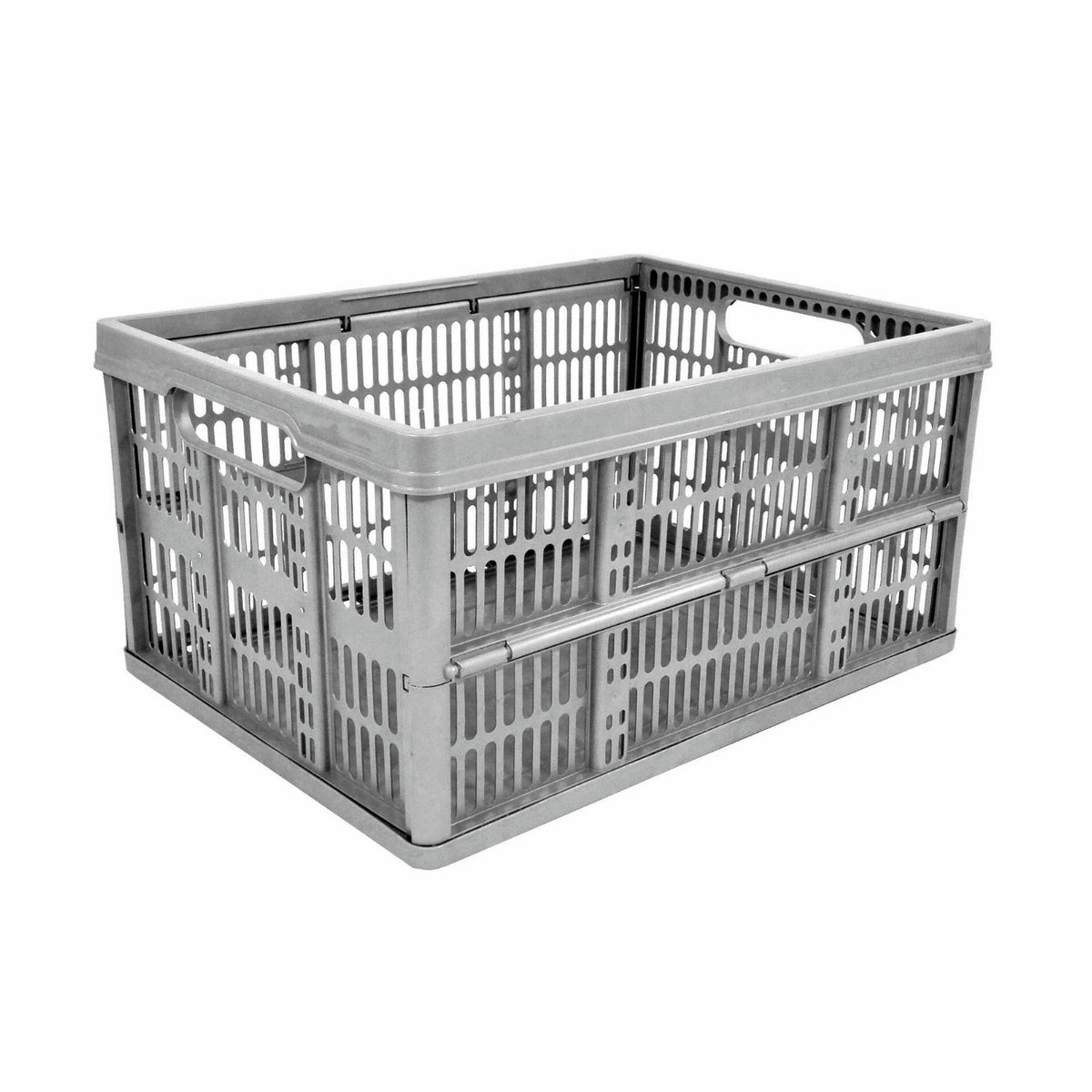 32L Plastic Collapsible Box Grey Storage Crate