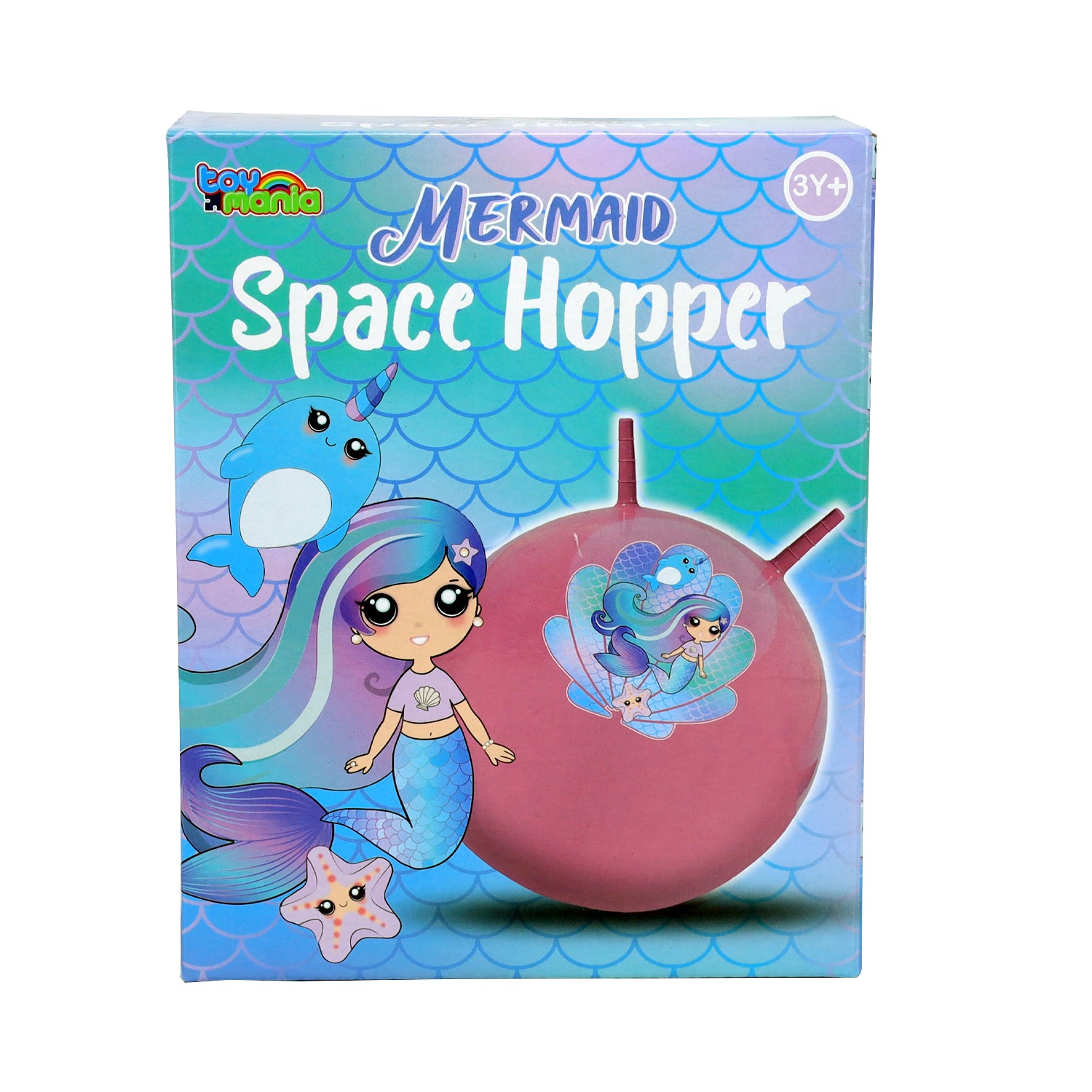 Kids Inflatable Mermaid Space Hopper - Pink