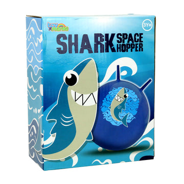 Kids Inflatable Shark Space Hopper - Blue