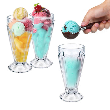 6Pcs 350ml Clear Milkshake Dessert Glass