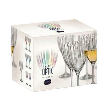 6Pcs Crystalex Bohemia 500ml Kate Optic Mix Wine Glass Set