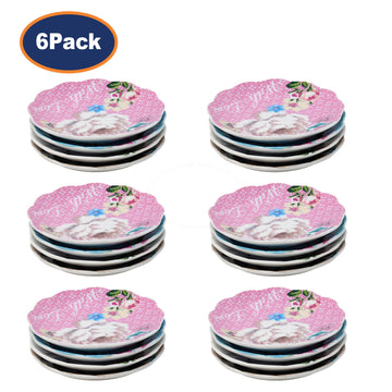 6Packs of 4Pcs Small Bird Flower Butterfly Pattern Ceramic Plates