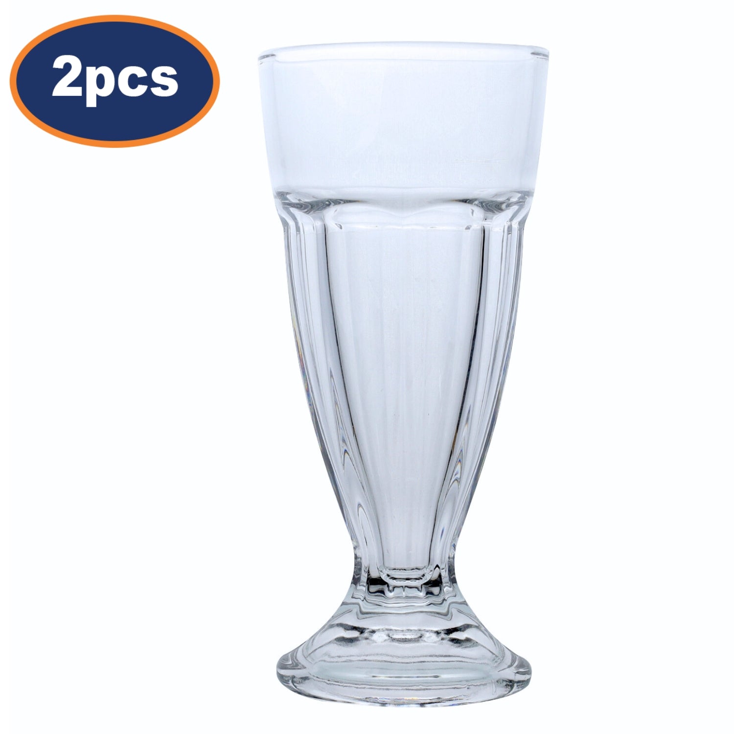 2Pcs 300ml Clear Dessert Knickerbocker Glory Glasses