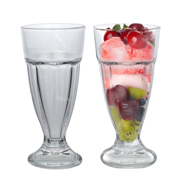 6Pcs 300ml Clear Dessert Knickerbocker Glory Glasses