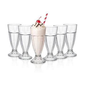 6Pcs 300ml Clear Dessert Knickerbocker Glory Glasses