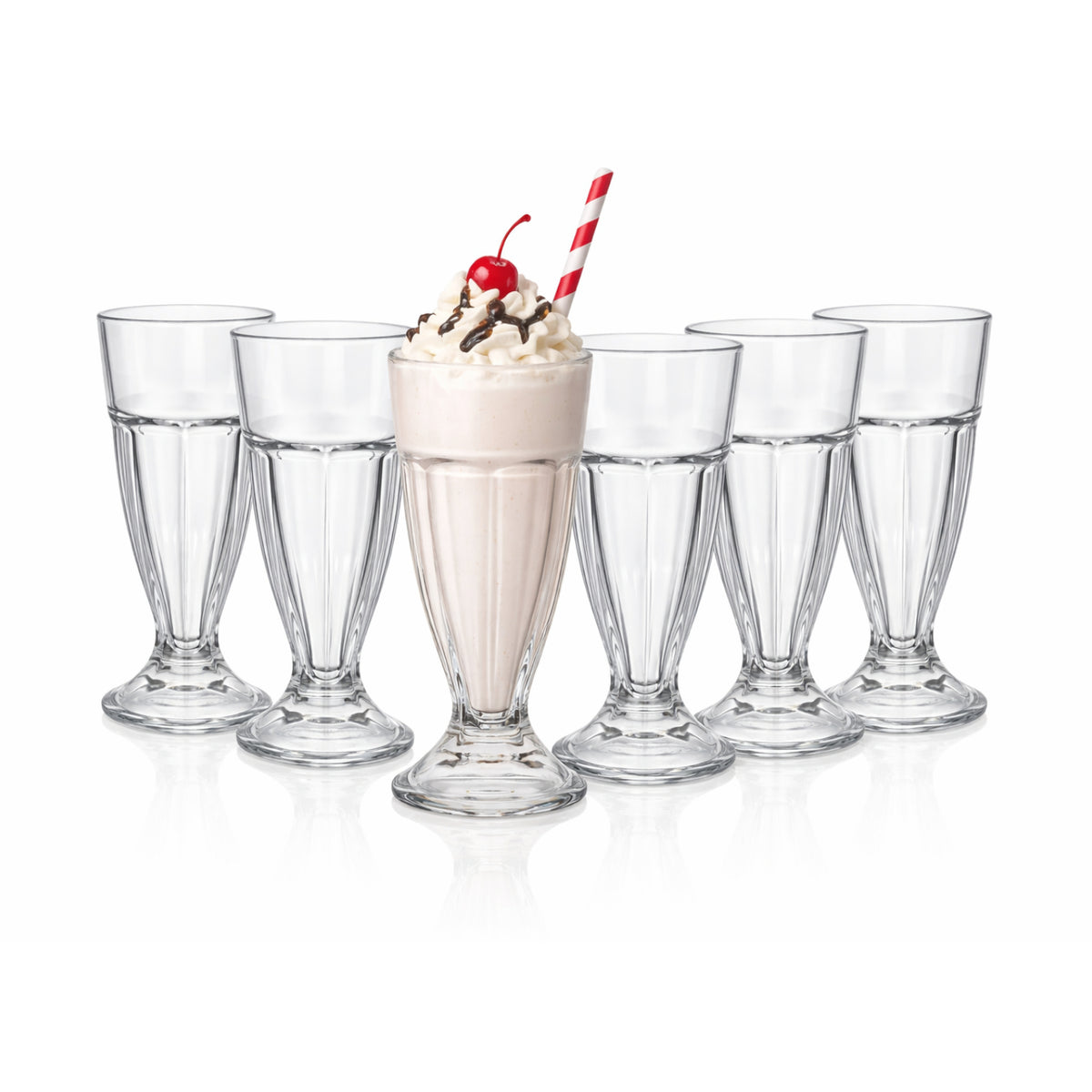 6pcs Dessert Sundae Glasses 300ml Clear Knickerbocker Glory