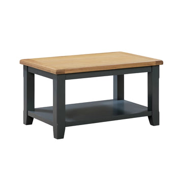 Capri Oak Wood Dark Coffee Table with Shelf