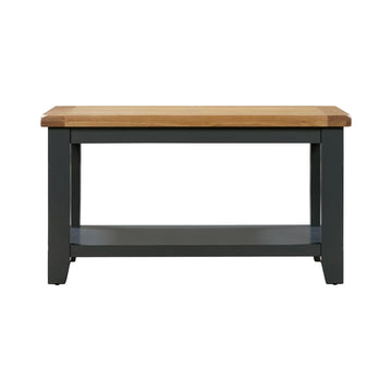 Capri Oak Wood Dark Coffee Table with Shelf