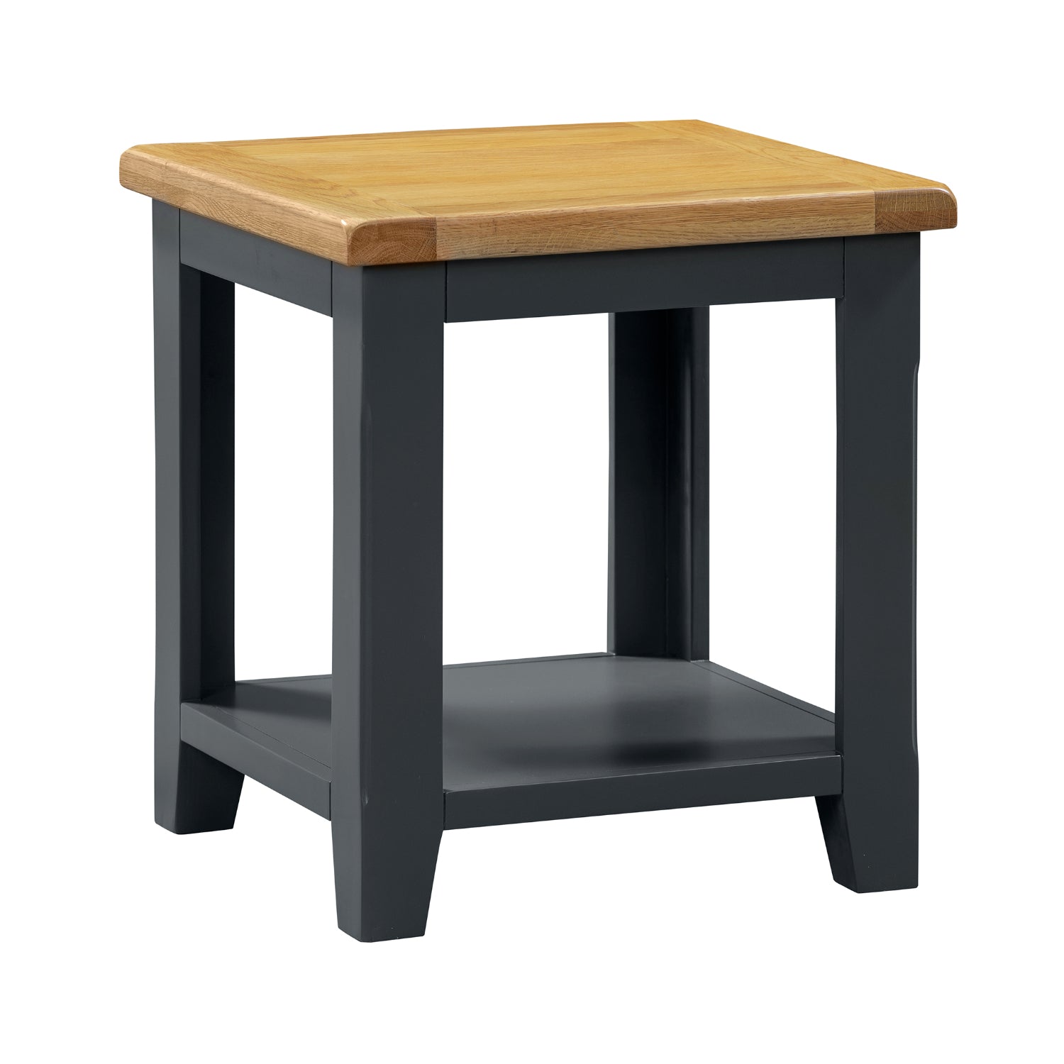 Capri Natural Oak Wood Dark End Lamp Table