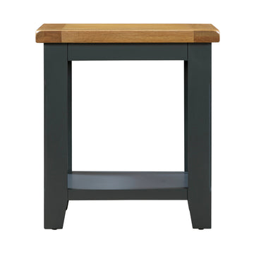 Capri Natural Oak Wood Dark End Lamp Table