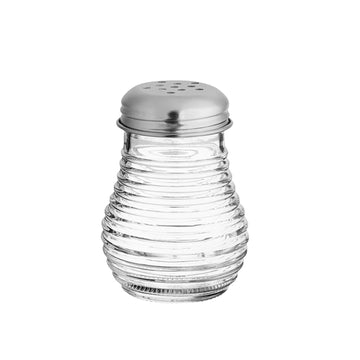 Glass Salt & Pepper Shaker Ribbed Design