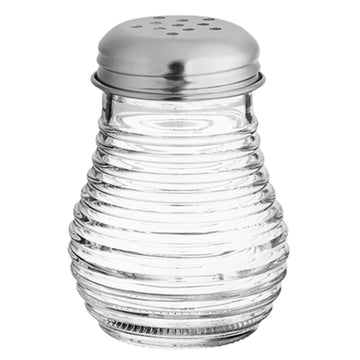Glass Ribbed Design Pepper Shaker