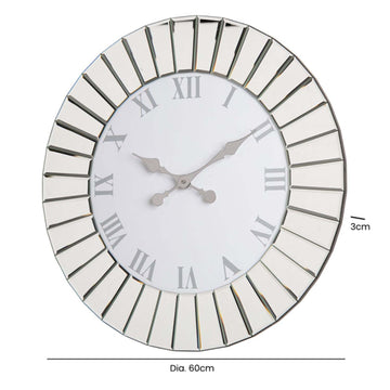 60cm Round Mirror Wall Clock