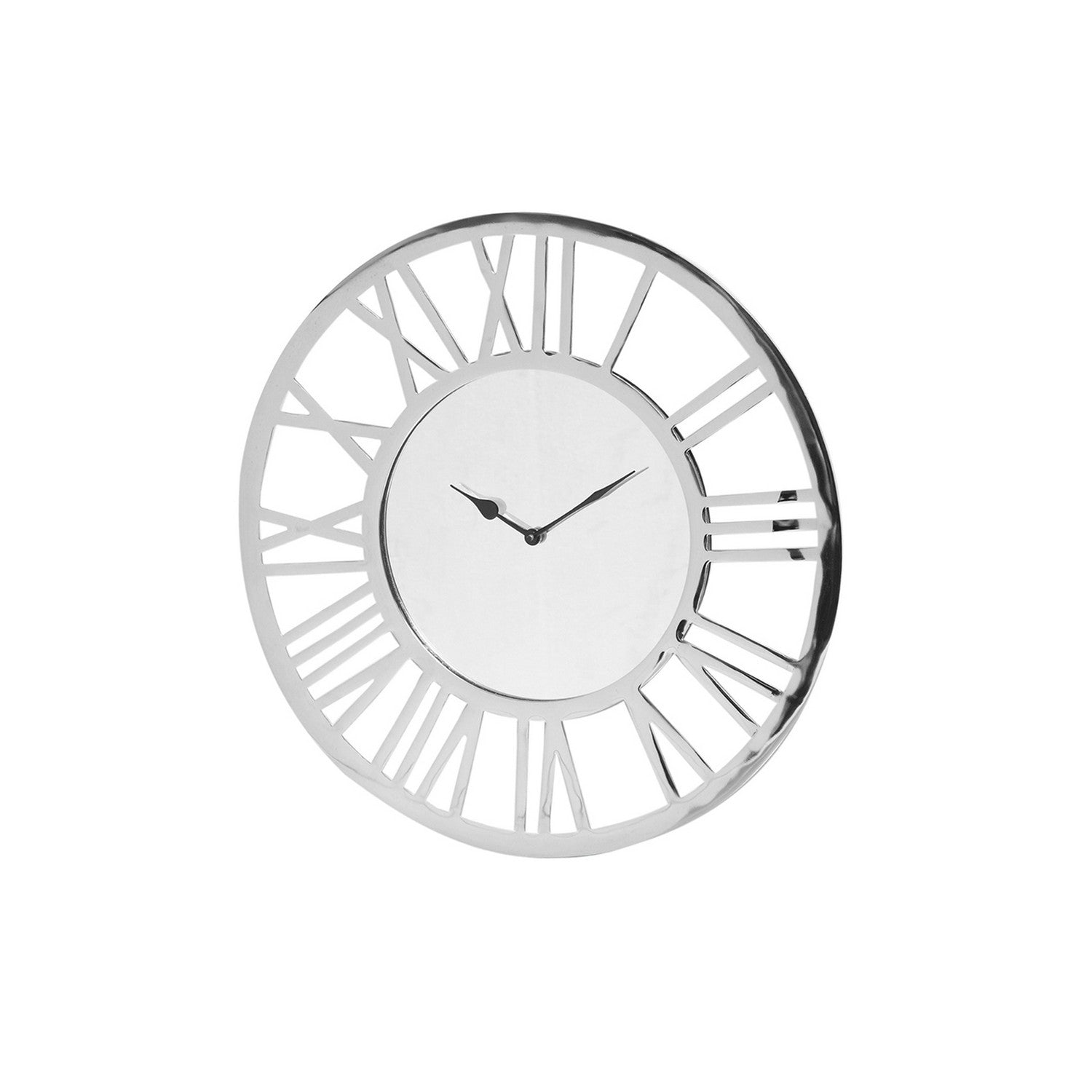 Medium Round 50cm Chrome Wall Clock