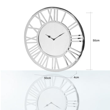 Medium Round 50cm Chrome Wall Clock