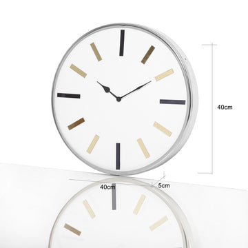 Medium Round 40cm Chrome Wall Clock