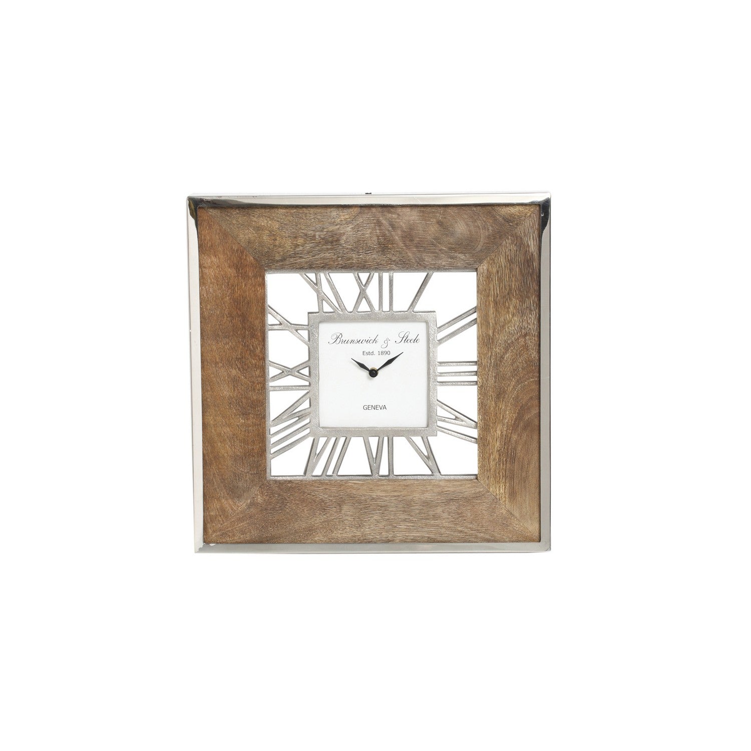 Small Square 40cm Natural Wood Wall Clock