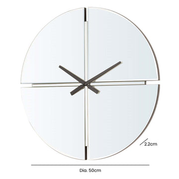 50cm Clear Mirror Effect Round Wall Clock
