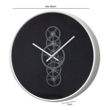 46cm Metal Moving Gears Round Wall Clock