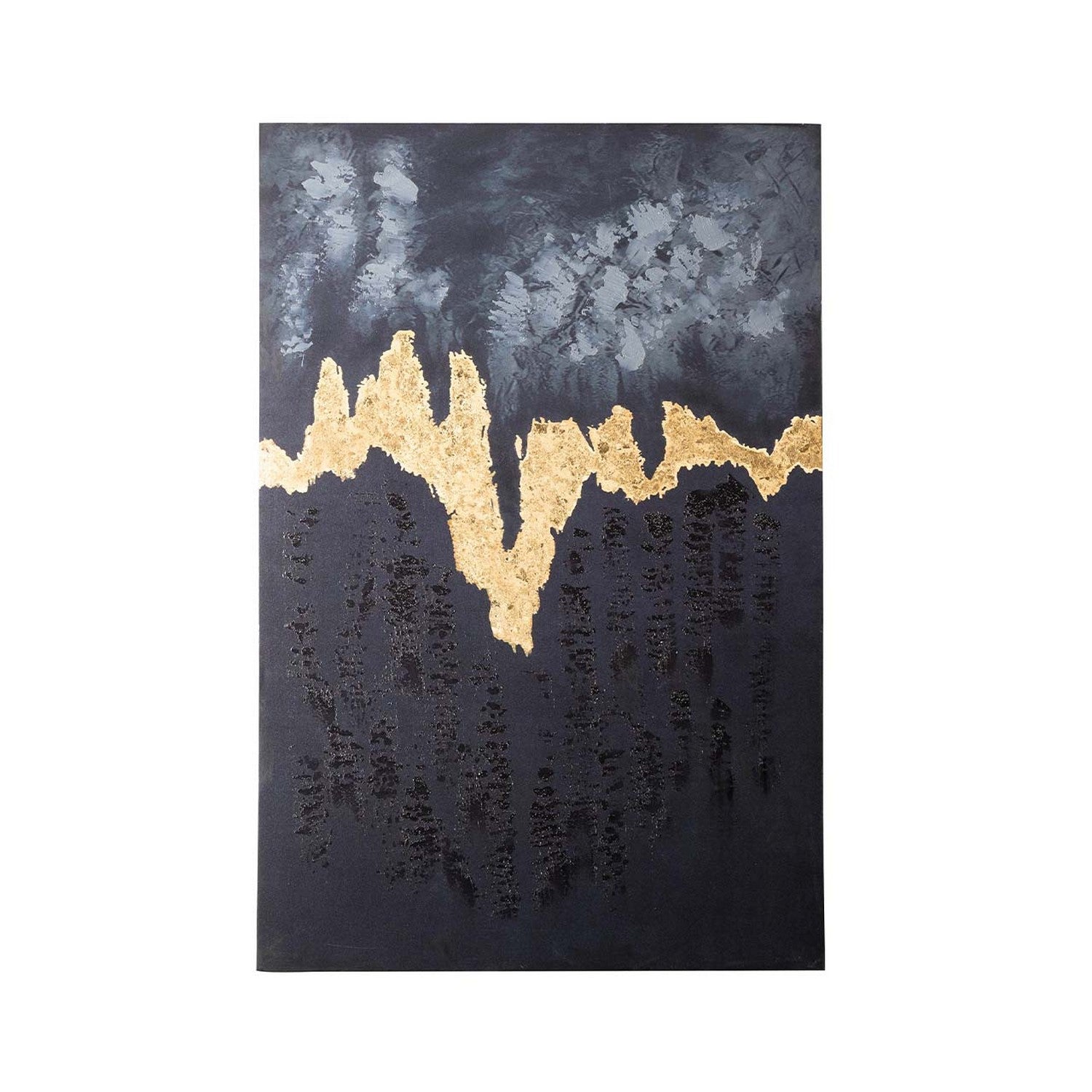 Large Black and Gold Abstract Canvas Hanging Wall Art